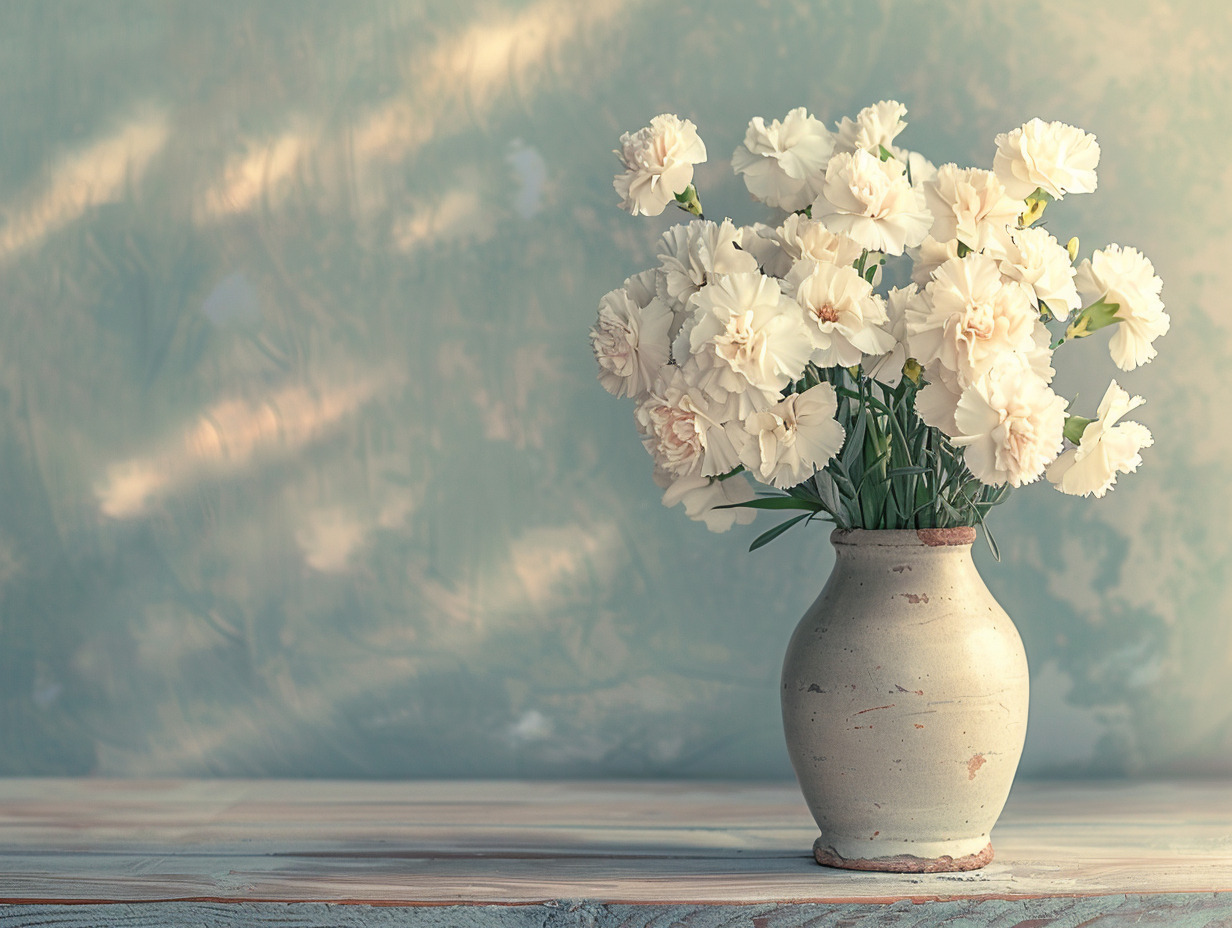 langage des fleurs  œillet blanc